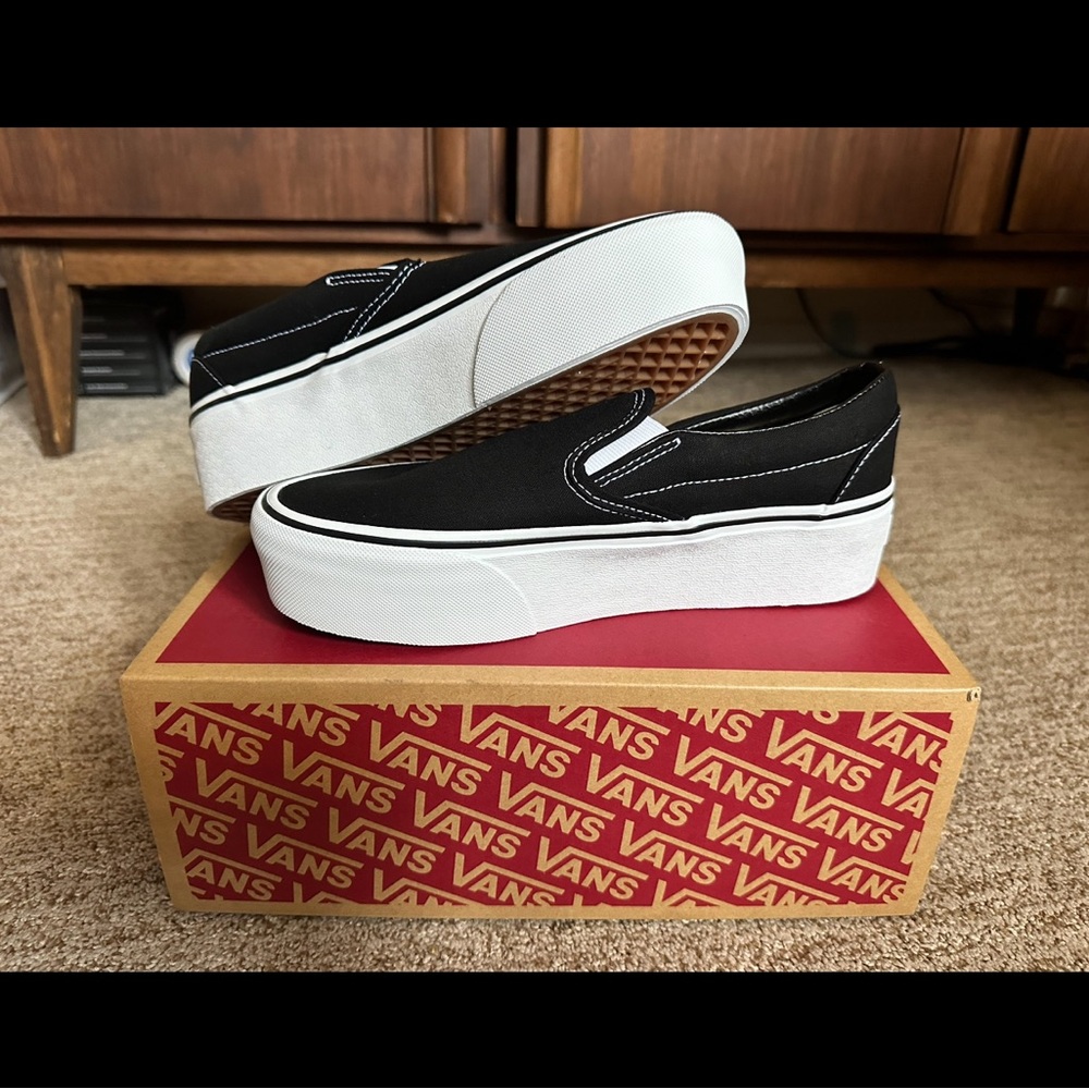 Vans Classic Slip On Platform Shoes